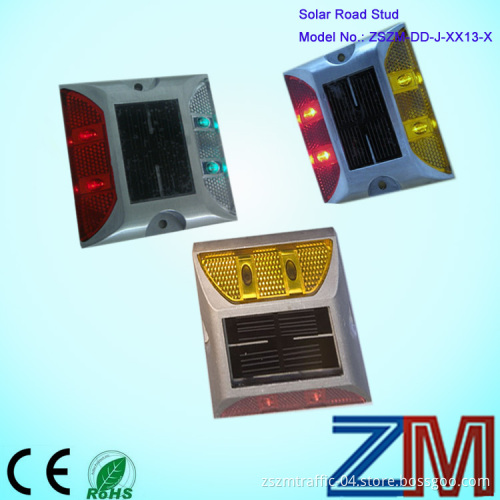 LED Colors Flshing Traffic Solar Amber Stud Light / Aluminum Stud for Road Warning Area